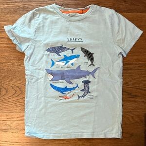 Mini Boden Kids Shark Print T-Shirt - Blue
